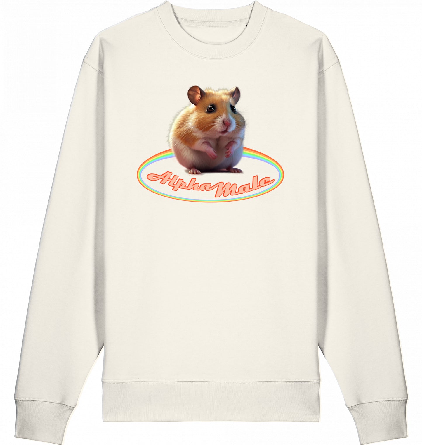 funny Alpha Male parody sweater with cute hamster,  Anthrazite, 100% eco-sweatshirt, fairwear