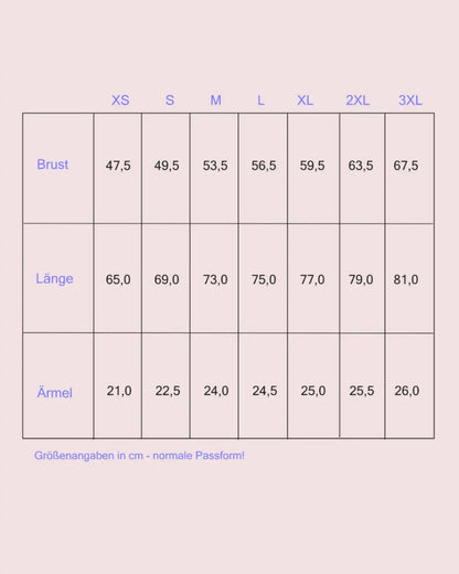 Grössen für Bio-T-Shirt, Fair Wear