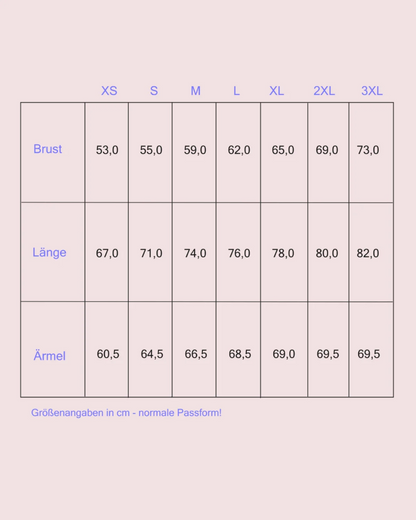 Größen für Bio-Sweater